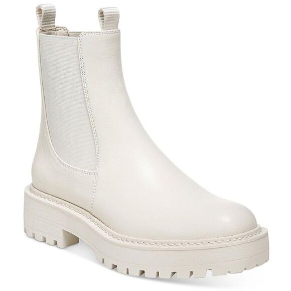Sam Edelman Womens LagunaIvory Leather Ankle Chelsea Boots Shoes New